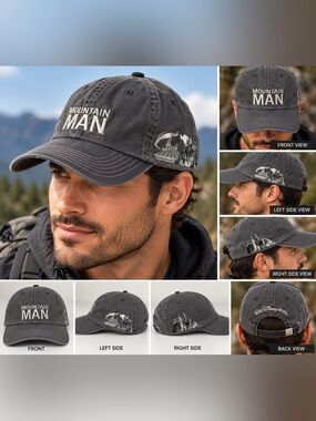 Disney Parks Mountain Man Walt Disney World Gray Embroidered Adjustable Dad Hat